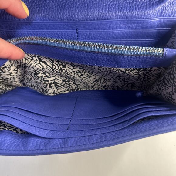 Rebecca Minkoff Leather Spiked Studded Crossbody Wallet on a Chain In Purple - Picture 6 of 9